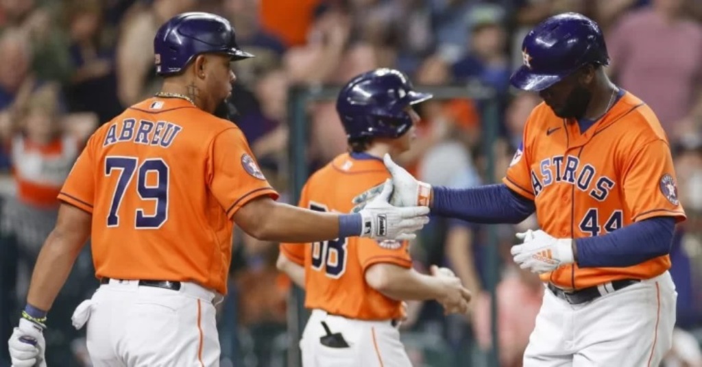 Yordan Álvarez y José Abreu